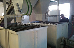 Flat-die press production line installation site overview       Batching system of flat-die press production line